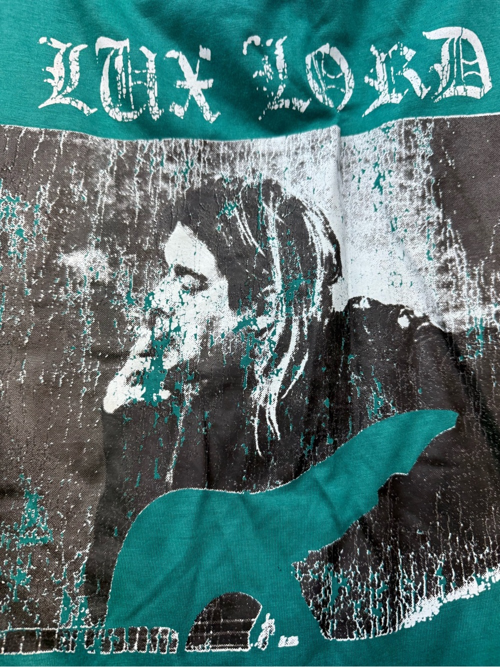 Lux Lord Kurt Cobain Graphic Tee in Teal image 4
